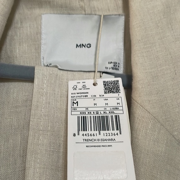 Mango Beige Linen Shirt Jacket - Picture 5 of 5